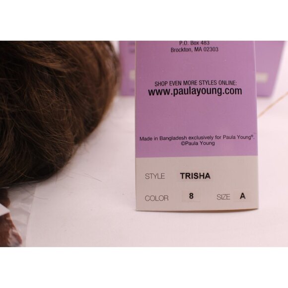 Paula Young Trisha Wig Color 8 AVG Golden Brown Brunette Short Wavy A5512 w/ Box - Picture 12 of 12